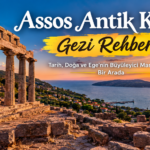 Assos Antik Kenti'nde Athena Tapınağı ve Ege Denizi manzarası